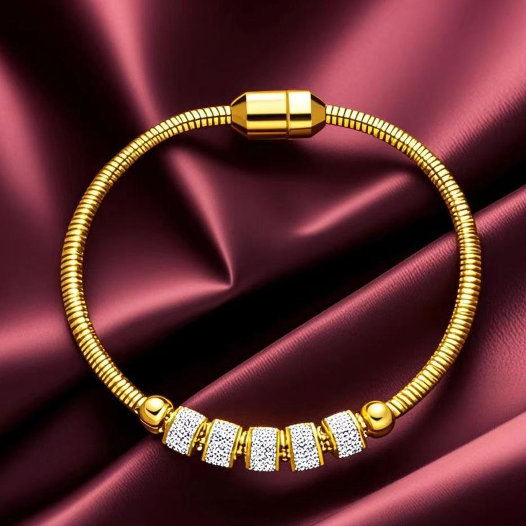 316L Edelstahl Goldfarben Strass Perlenarmband Für Damen Mode Damen Magnetverschluss Armreifen Schmuck GeschenkeDI