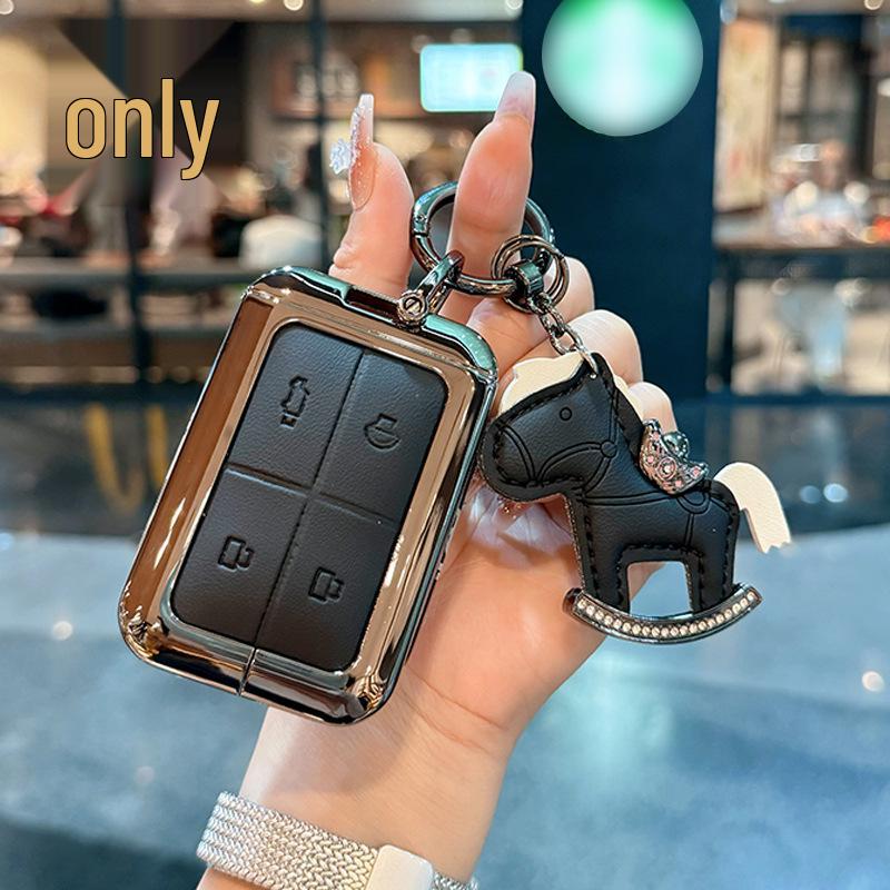 Chery iCAR V23 Bluetooth Schlüsselanhänger-Etui – Leder- & Metall-Fob-Schale für Fernbedienung
