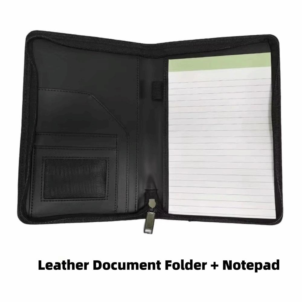 A5 Portfolio Folder Zippered Document Case Organizer Portable Business Portfolio