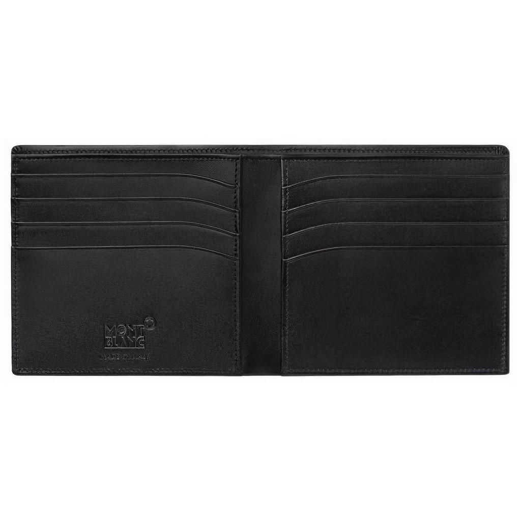 Montblanc Logo Narbenleder Geldbörse Herren Geldbörse Schwarz 126206