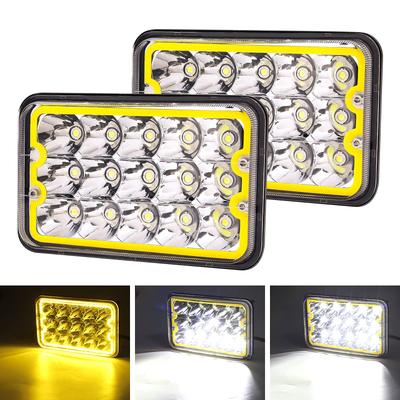 Aoling 4X6 Reflektor LED Osłona Reflektora Kwadratowy Przełącznik Hi/Lo z Żółtym Światłem Dziennym H4651