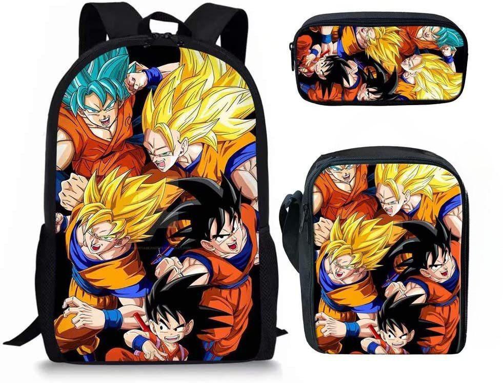 Dragon Ball Z Backpack Set With Waterproof Oxford Cloth For School Kids