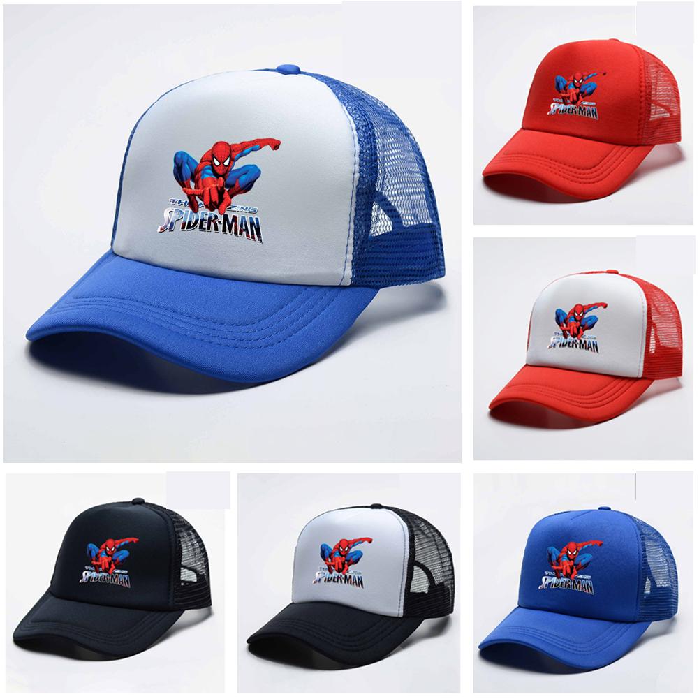 Gorra Infantil con Visera Hilo de Malla Dibujo de Araña Impreso Transpirable Sombrero de Sol