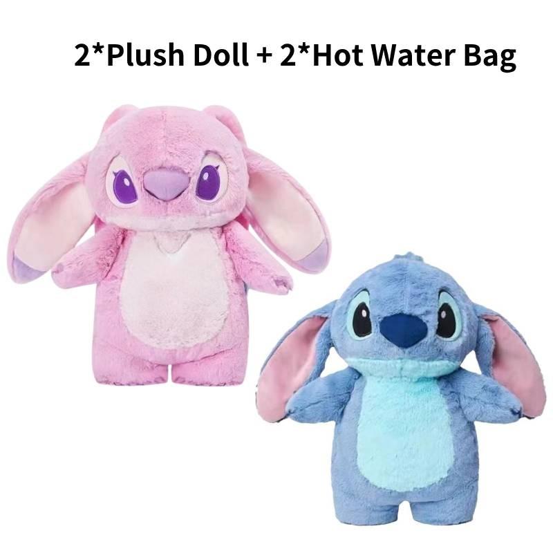 Cute Stitch Water Bag Plush Toy For Warm Hands Adorable Cartoon Style Gift Idea For Girls