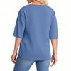 Fashion Ladies Casual V-neck Short Sleeve Regular Pullover Women's Tops T-shirt