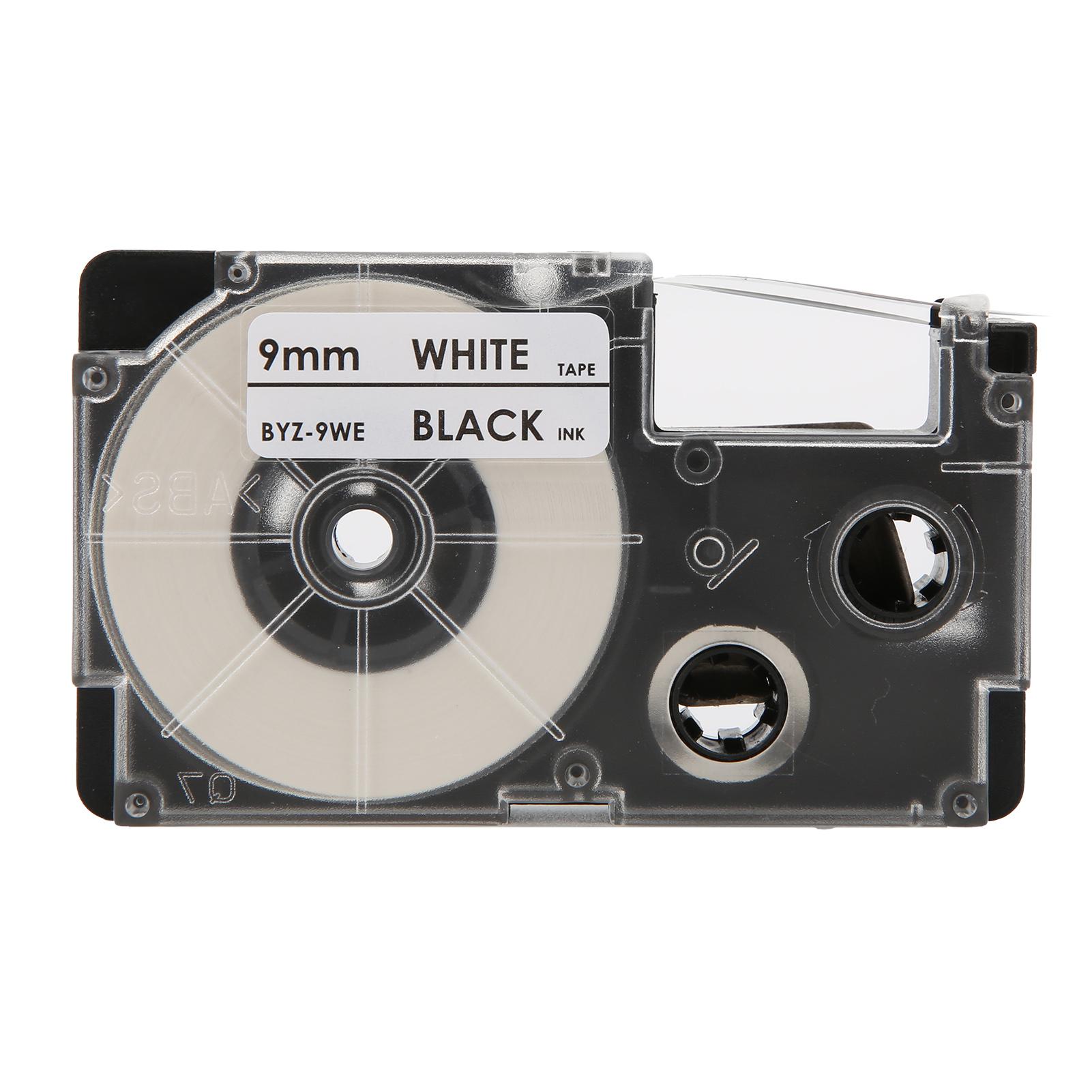 

Label Maker Tape Scratch Proof WearResisting Waterproof Labeling Machine Ribbon for Quick Print White background black text