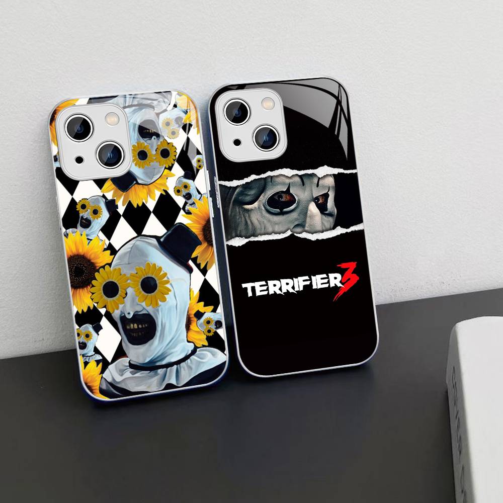 Popular Horror Movie T-Terrifier Tempered Glass For Iphone 14 13 12 11 Pro Mini XS MAX 14Plus X XS XR Cover
