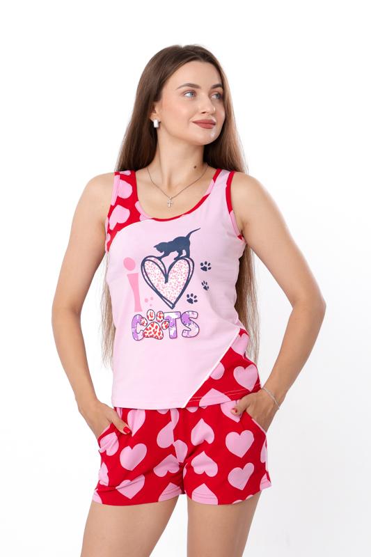 Women’s Pajama Set (Tank Top + Shorts) – Lightweight & Printed Cotton Knit Summer 8639-043-33 HC