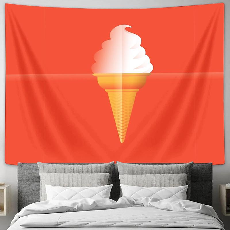 Ice Cream Tapestry Aesthetic Room Decor Wall Hanging Vintage Wall Art Dorm Decor Beach Blanket Twin Size Home Decoration