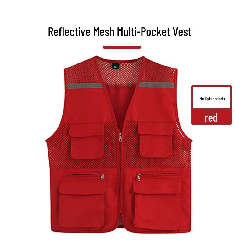 Children's Custom Multi-Pocket Mesh Activity Vest with Logo for Summer