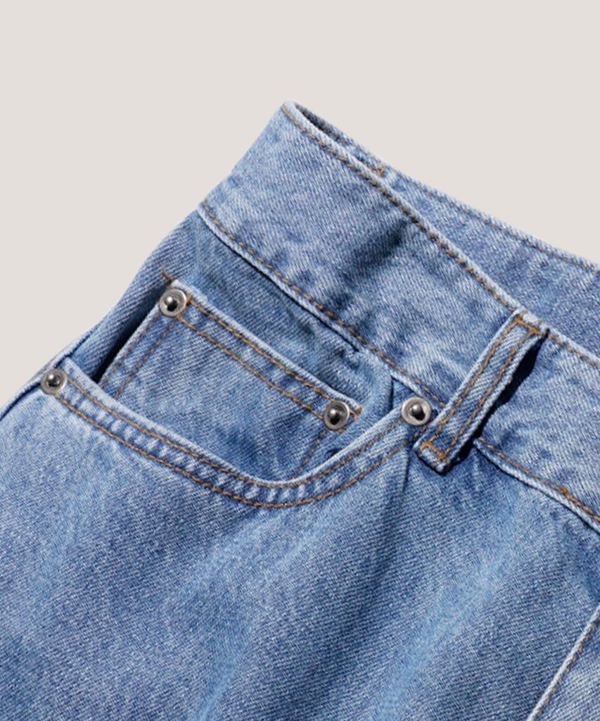 PERSTEP Washed Tapered Denim Pants Mid Blue Ozlp4701