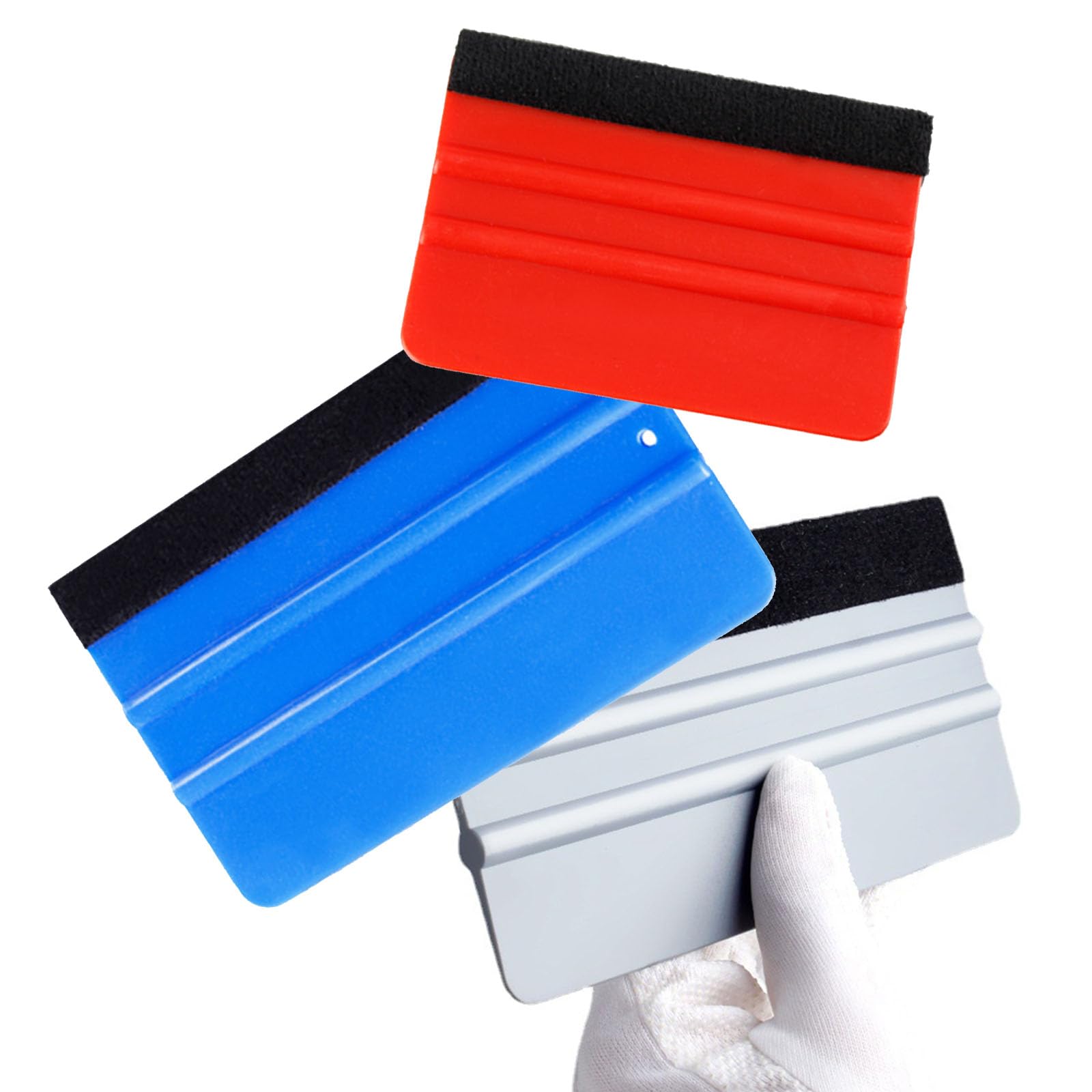 

Squeegee Film Spatula Set of 3 Scraper Cutter Sticker Car Wrapping Special Purpose Car красный