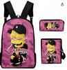 My Singing Monsters Backpack Set 3-in-1 Cartoon School Bag for Kids Boys Girls with Pencil Case and Crossbody Bag