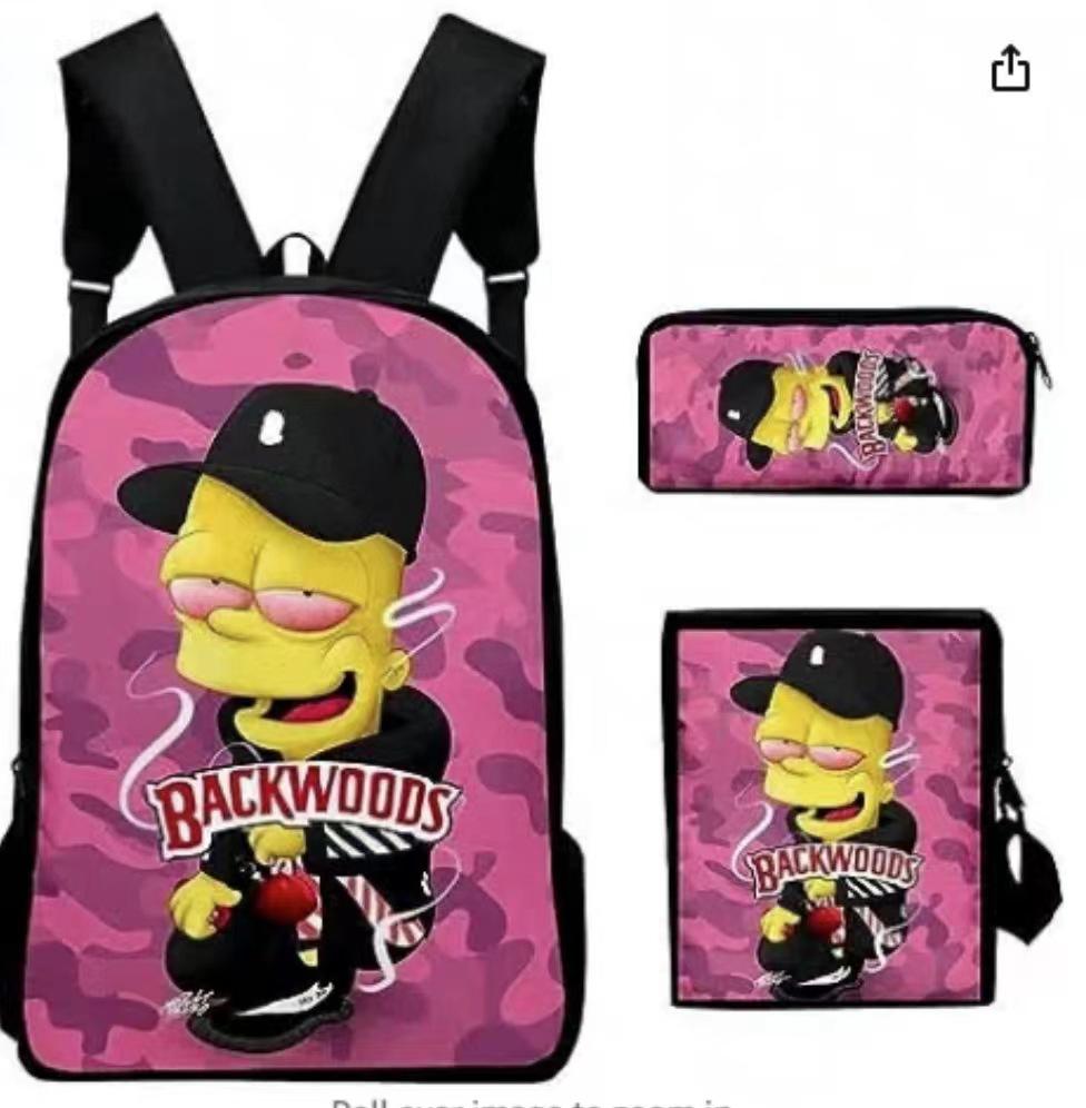 My Singing Monsters Backpack Set 3-in-1 Cartoon School Bag for Kids Boys Girls with Pencil Case and Crossbody Bag