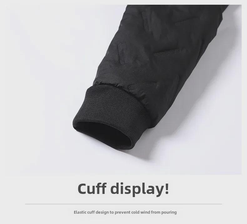 Chaqueta de Invierno para Hombre de Forro Polar de Cordero, Abrigo Grande de Algodón Felpa con Cuello Alto