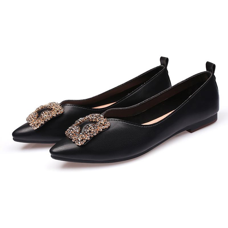 Fashion Ballerina Flats Γυναικεία Παπούτσια Μάρκα Μυτερή μύτη Γραφείο Γυναικεία Flats Μονά Παπούτσια Soft Plus Size 41