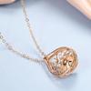 Hollow Drop Geometric Large Pearl Pendant Full Zircon Necklace for Women Luxury Wedding Jewelry