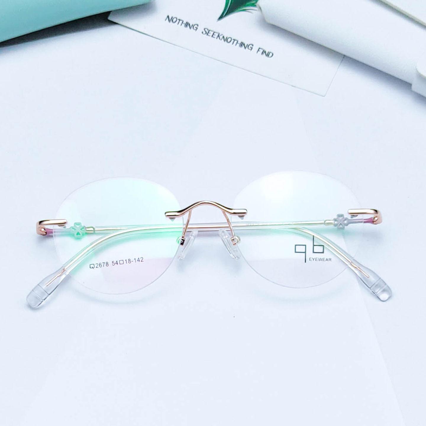 

Трендовая круглая оправа для очков от близорукости, женская безободковая оправа для очков, меняющие цвет линзы, плоские очки с огранкой Мэйсон , очки для близорукости flat light розового золота