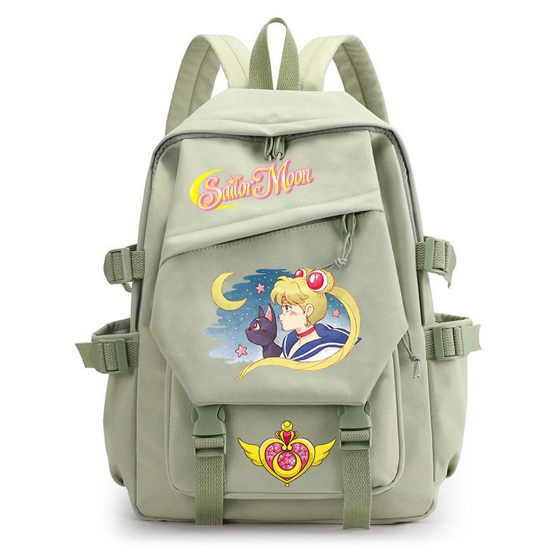 Zaino Stampa Anime Sailor Moon per Ragazzi Studenti Viaggio Leggero in Nylon Borsa Scolastica con Spallacci Imbottiti