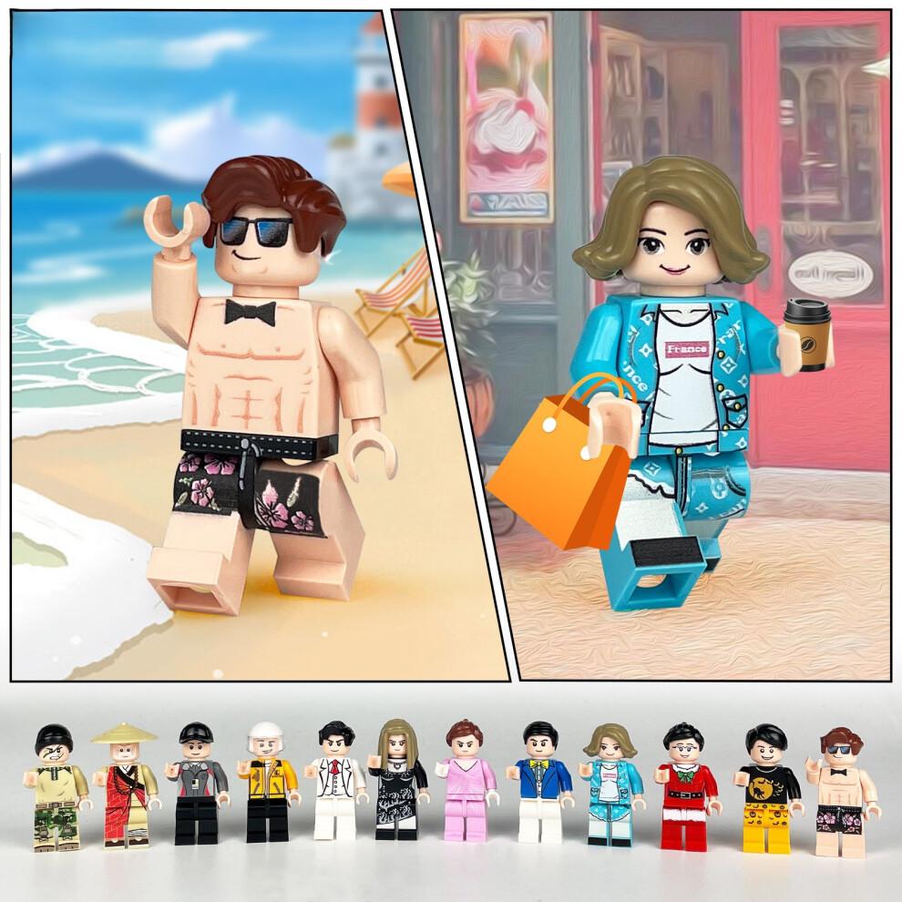 12 PCS Diverse Careers Trendy Lifestyle Actor Business Man Building Block Gift for Children