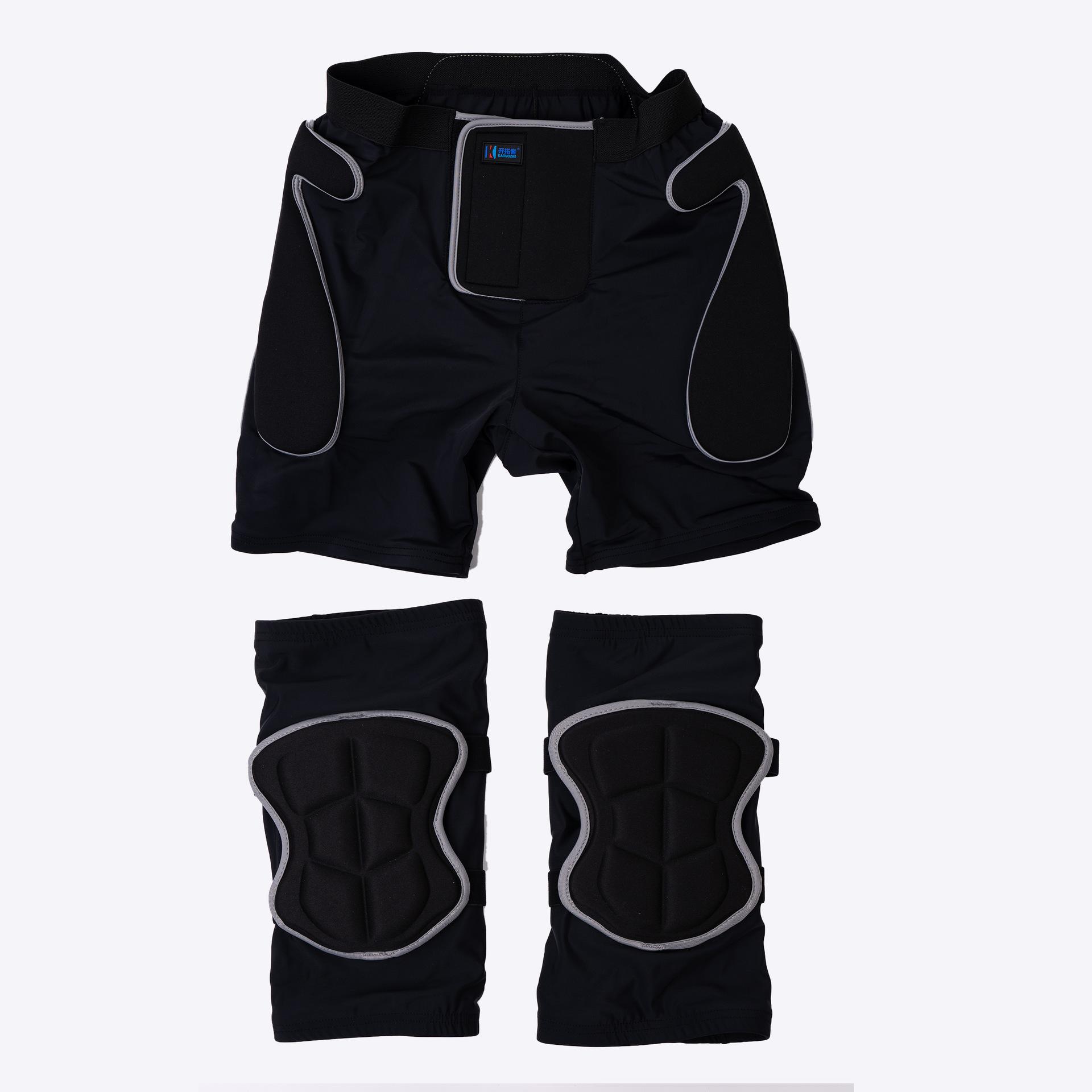 Ski protection Suit Anti-fall Pants Skating protection Equipment Enhanced Style Knee Buttock protection серый