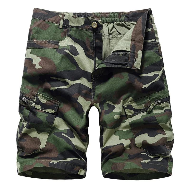 Men Camouflage Cargo Shorts Pockets Summer Camo Men's Short Pants Man Pants Overalls Shorts Male Clothing