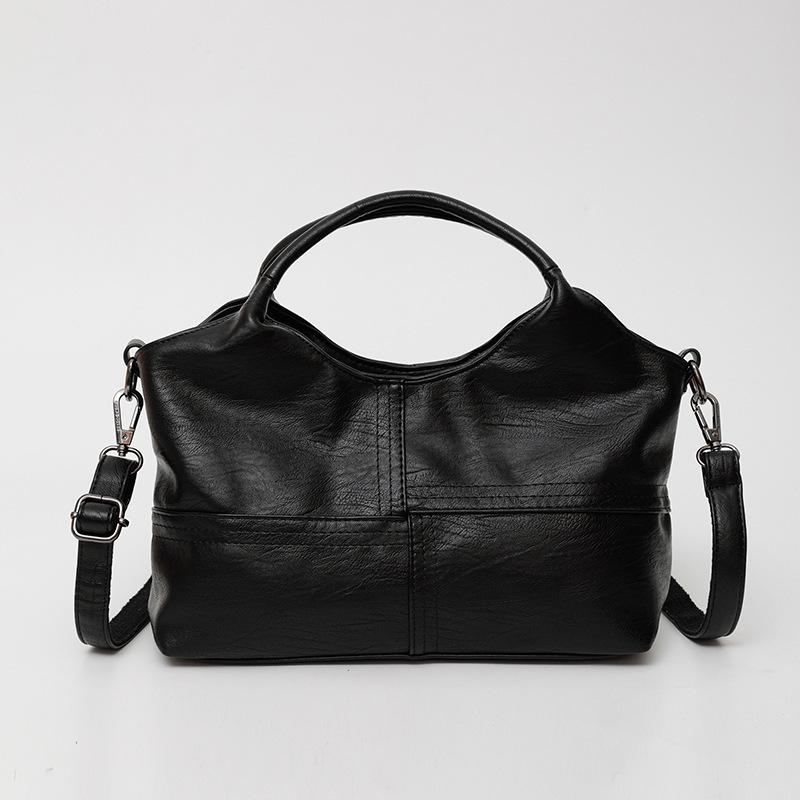 

Текстурированная Сумка-кроссбоди из Мягкой Кожи для Женщин Среднего Возраста – Легкая, Вместительная, Идеально подходит для Поездок на Работу. чёрный