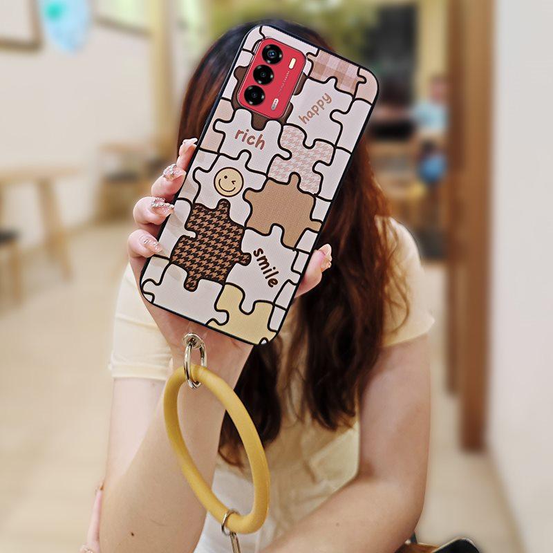 Cute Creative Phone Case For ZTE Blade V40 Vita/A72 Waterproof Personality Cartoon Bracelet Funny Dirt-resistant Ring