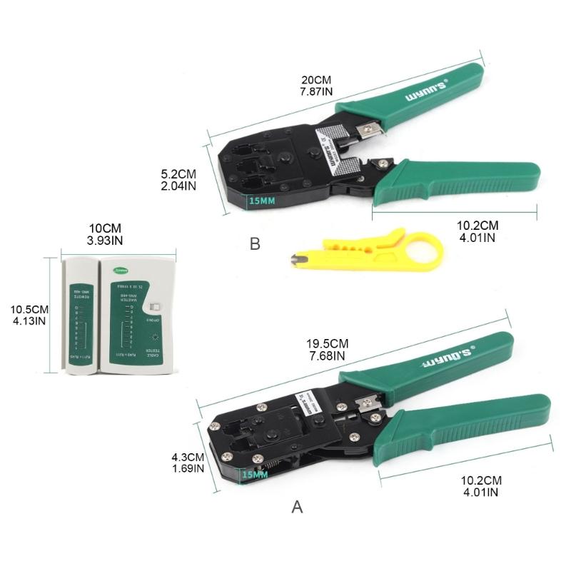 Ergonomic Cable Crimping Plier s Thickened Head NetworkCable Crimping Tool Non slip Handle andSharp Wire Stripper