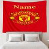 Custom Name Manchester United Print Tapestry, Backdrop, Easy Setup, Ideal for Bedroom, Office & Living Room, with Aesthetic Wall Hanging Decor.