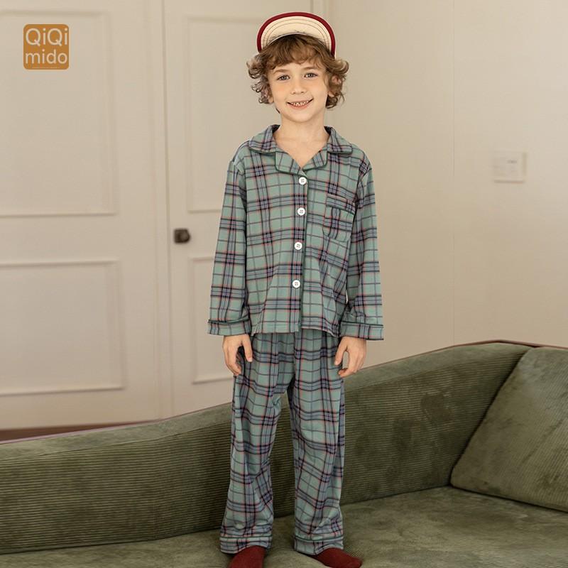 Kids Thin Cardigan Pajama Set Boys Girls Homewear Base Layer Air Conditioner Clothes 100-170cm A Safety Breathable
