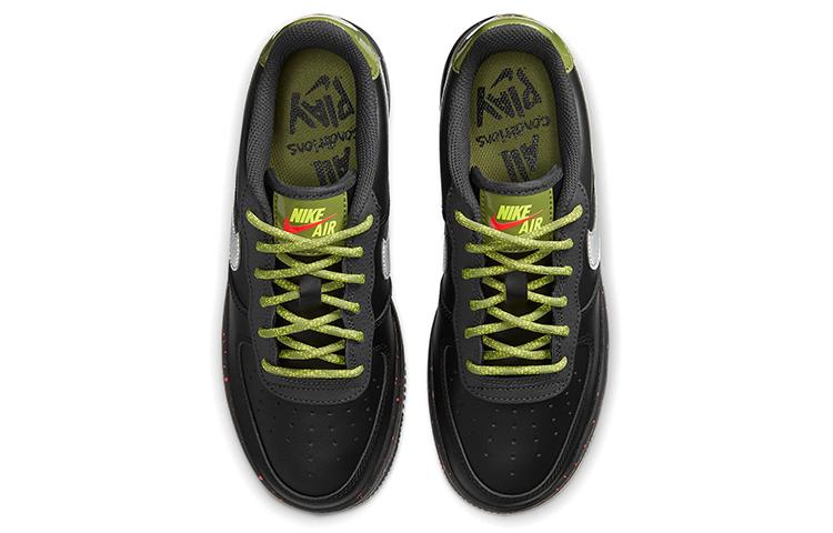 Kids' Sneakers Nike Air Force 1 Low Black Asparagus (GS) Black/Dark Smoke Grey/Asparagus/Metallic Silver