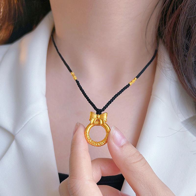 

Women s Runaway Princess Bowknot Lucky Cloud Pendant Necklace