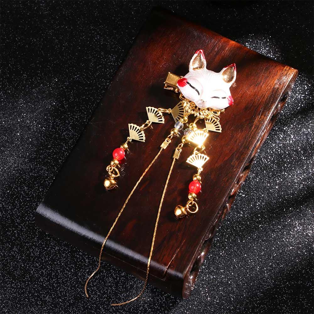 Cos Props Girl Handwork Cosplay Kimono Hanfu Hairpin Rabbit Hair Accessories Hair Clip