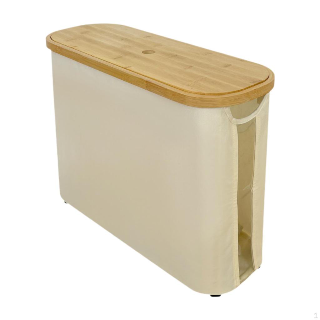 Bathroom Storage Bin, Viewing Window, Foldable, with Handle And Lid, Toilet Paper Holder
