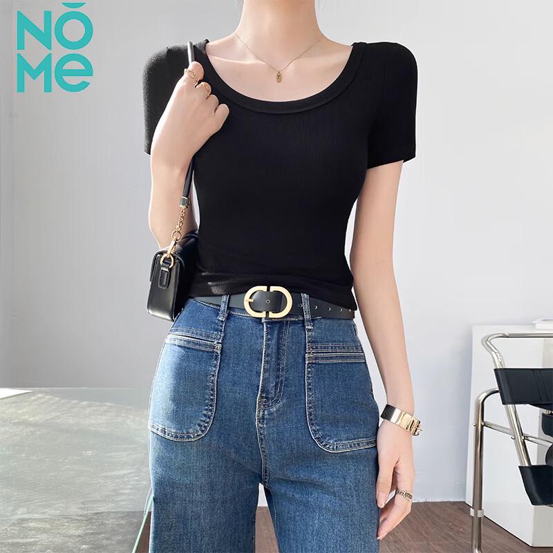 

Женская ребристая футболка с круглым вырезом и коротким рукавом NOMe L