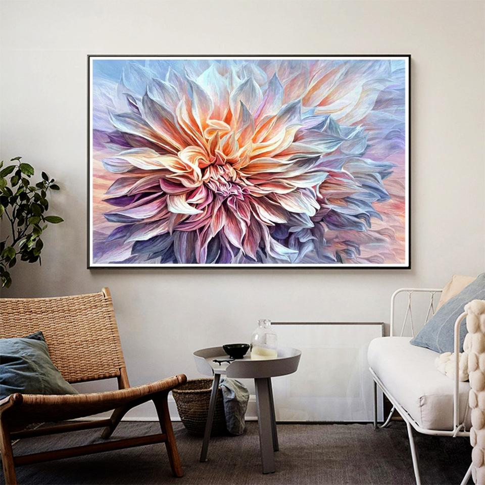 5D DIY Diamond Painting Flower Rhinestone Picture Full Round Diamond Embroidery Mosaic Handmade Products Home Decoration