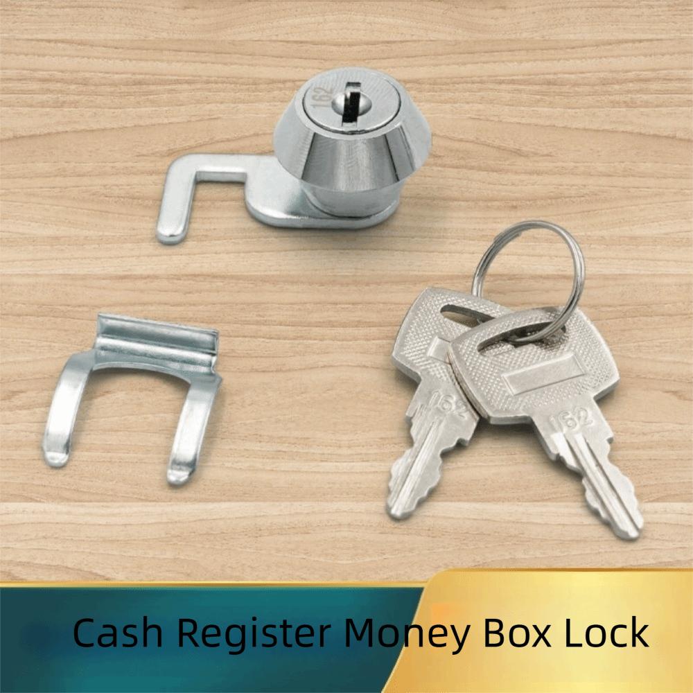 Rust-Resistant Mini Cam Lock with Quick Clip Metal Cabinet Easy Replacement POS Drawer Lock Silver with Keys Cash Box Lock