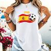Spain Flag Soccer TShirt Spain Patriotic Aesthetic Shirt Soccer Part Supplies Clothing Soccer Fans Men Women Cotton Tee Tops