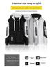 Herren Trendy Frühling Reißverschluss Hoodie: Leerer lässiger Kapuzenstrickjacke mit Gruppenlogo-Aufdruck