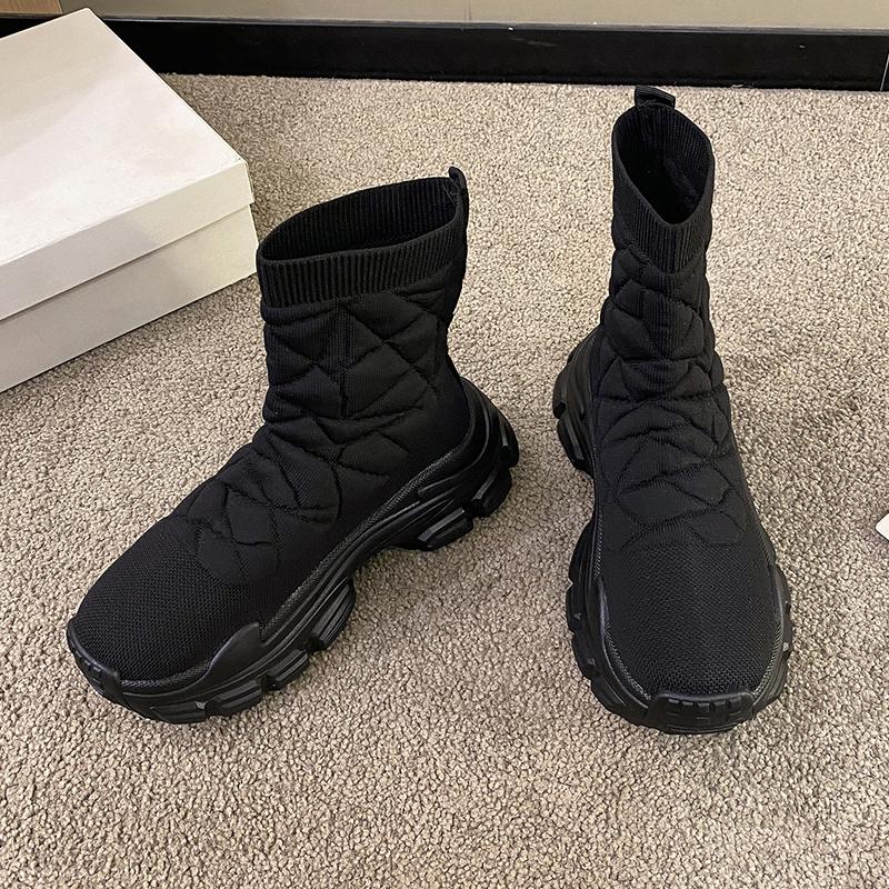 Fashion High Top Stretchy Socks Shoes Women's Socks Boots Platform Sport Knit Booties