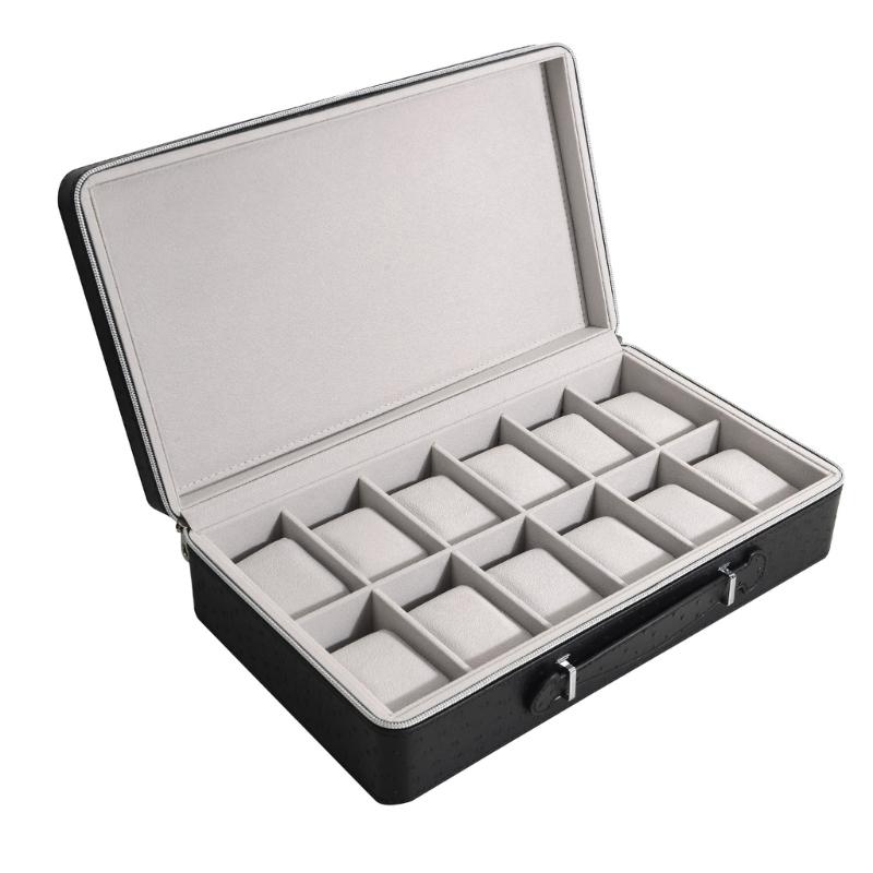 Watch Box Organizer 2/8/12 Slot Watch Case for Men Women Luxury Watch Display Showcase Leather Jewelry Storage Holder