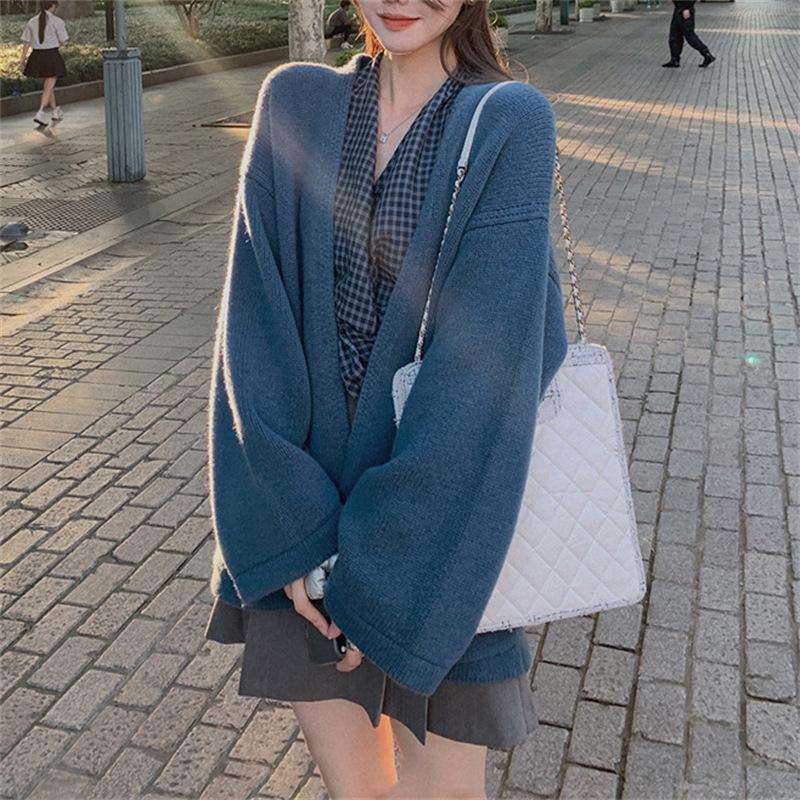 Niche Gentle Wind Soft Lazy Wind Senior Sense Sweater Jacket Female Autumn and Winter Candy Color Cardigan Comfortable Versatile and Fashionable