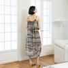 Laengsseon Ls_Retro Pattern Sling Dress_Brown