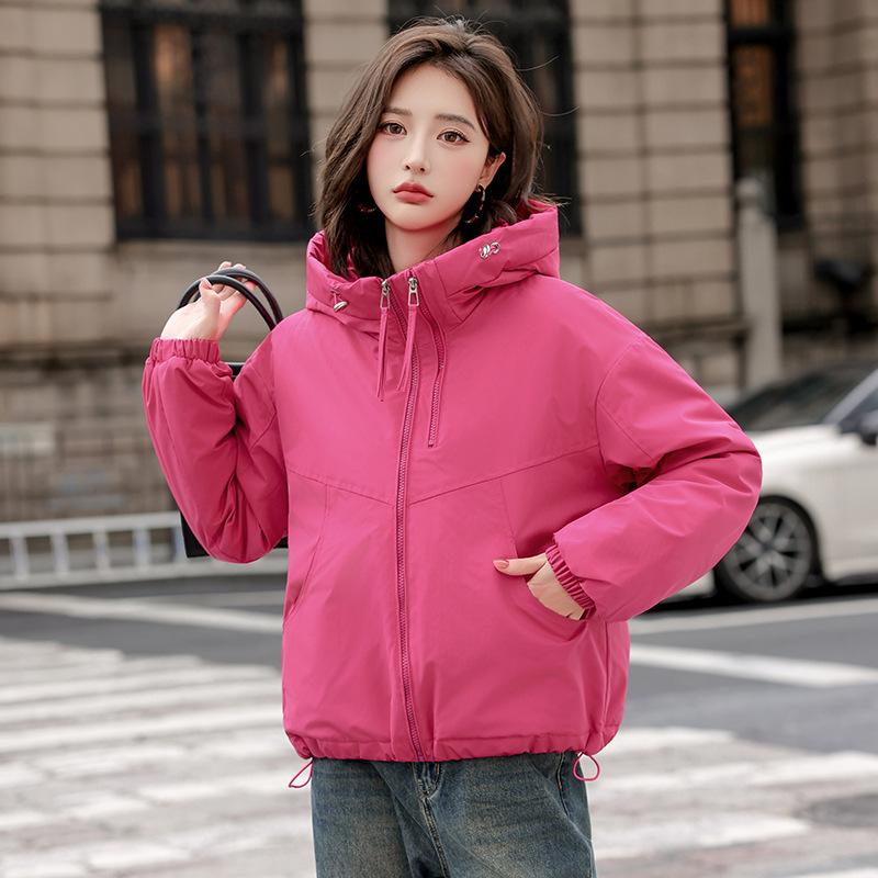 Women’s Short Hooded Quilted Cotton-Padded Winter Jacket