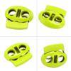 30pcs Fluorescent Green & Dark Blue Metal Cord Locks Double Hole Toggles  For Drawstrings