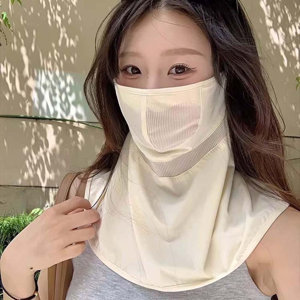 Dünne Hals-Sonnencreme-Maske Eis-Seide Atmungsaktive Sonnenblende-Maske für die Arbeit im Freien Gesicht Sonnenschutz Damen