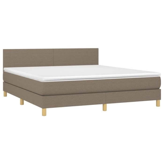 3140469 vidaXL Divan Bed with Mattress Taupe 160x200 Cm Fabric