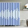 Blue Striped Shower Curtain Modern Design Bathroom Decor Waterproof Fabric Home Decoration Supplies Accessories Size: 180X240Cm