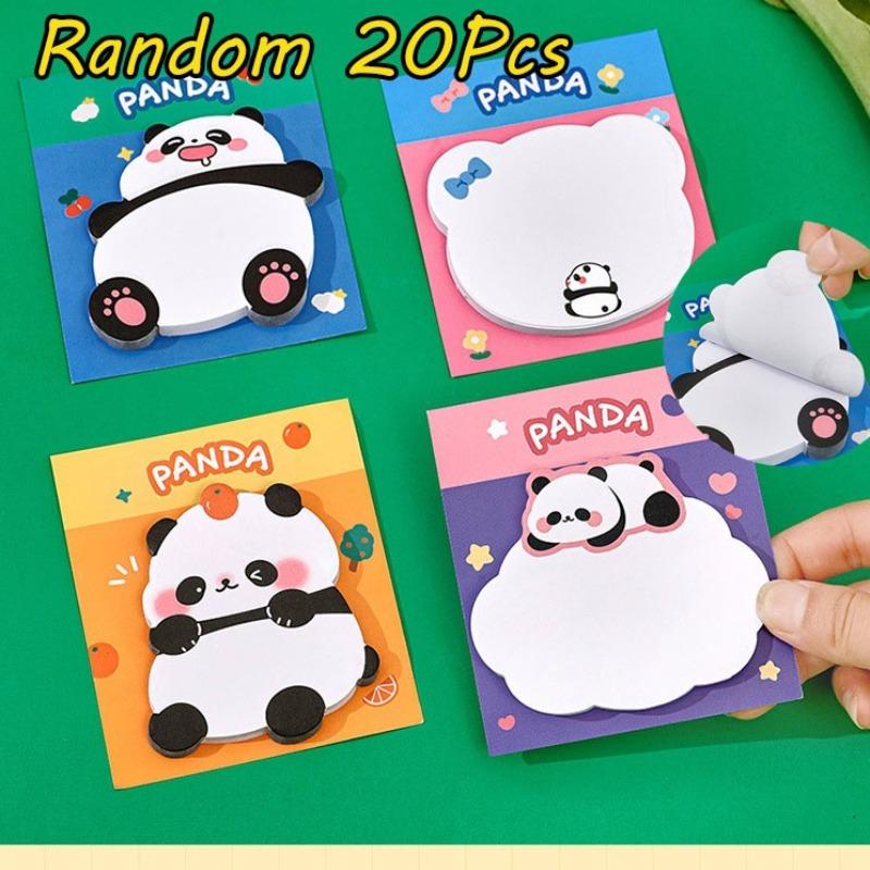 

20Pcs Cartoon Special-shaped Panda Sticky Notes Cute Cartoon Reusable Memo Pads for Students Note Paper Aesthetic School Supplies Random style 20Pcs